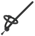 Penisplug - szilikon húgycső tágító és makkgyűrű (0,6mm) - fekete