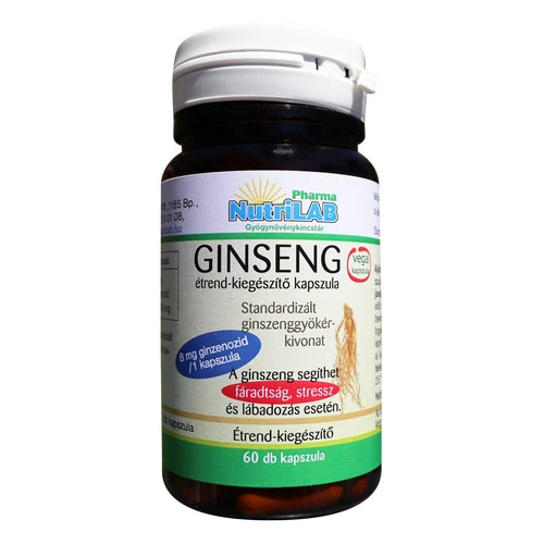 NutriLAB Ginseng kapszula - 60 db  + AJÁNDÉK C-vitamin