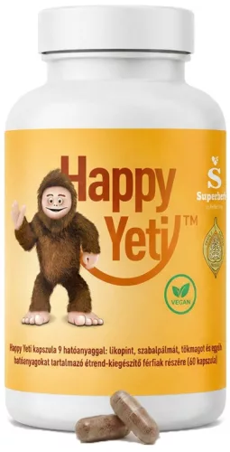 Happy Yeti férfi vizelési panaszokra 7 aktív összetevővel - 60 db kapszula