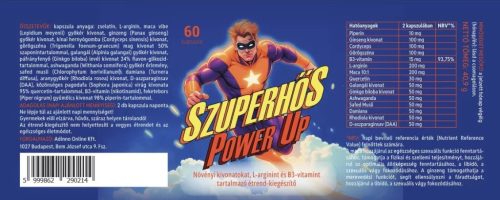 Szuperhős Power Up kúraszerú potencianövelő kapszula - 60 db
