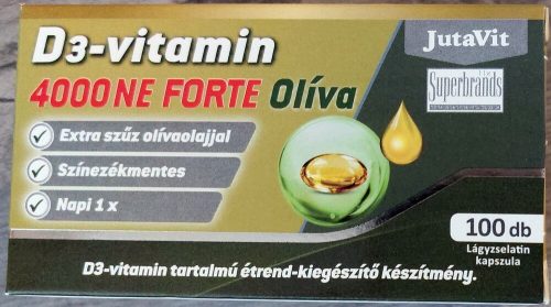 JutaVit D3-vitamin 4000NE Olíva Forte - 100 db lágykapszula