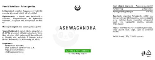 Panda Nutrition Ashwagandha MAX - 100 db 