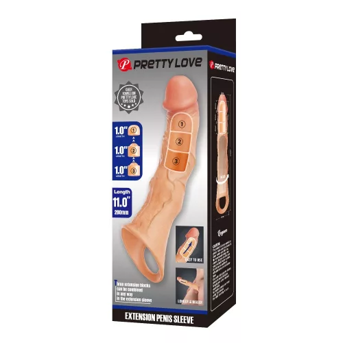 Pretty Love Extension Penis Sleeve 11" Flesh