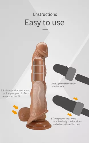 Pretty Love Extension Penis Sleeve 11" Brown