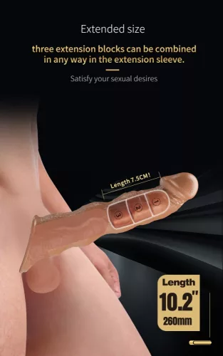 Pretty Love Extension Penis Sleeve 11" Brown
