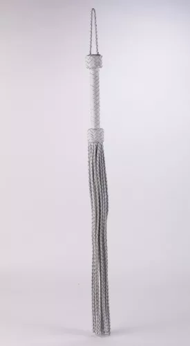 Kid Handle Kid Leather Braided Tails White_B15O25_3