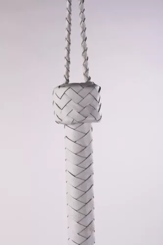 Kid Handle Kid Leather Braided Tails White_B15O25_3