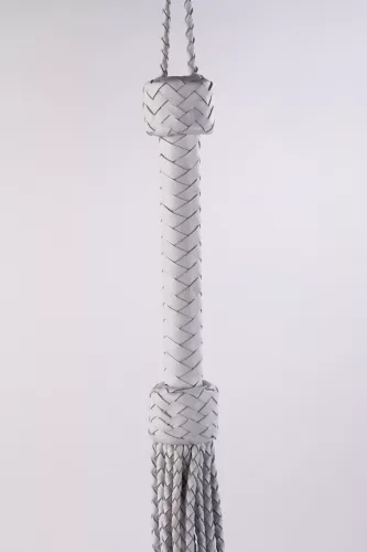 Kid Handle Kid Leather Braided Tails White_B15O25_3