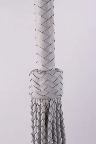 Kid Handle Kid Leather Braided Tails White_B15O25_3