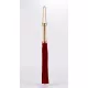 Flogger with Metallic Leather Handle and Suede Leather Tails Red 18"