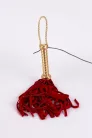 Flogger with Metallic Leather Handle and Suede Leather Tails Red 18"