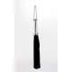 Flogger with Metallic Leather Handle and Suede Leather Tails Black 18"