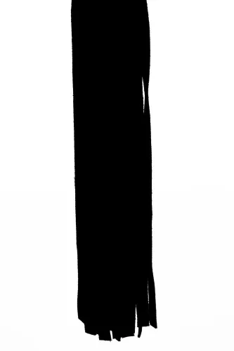 Flogger with Metallic Leather Handle and Suede Leather Tails Black 18"