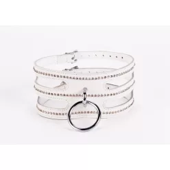 Designer Traingo Collar Made in Calf Softy Leather White