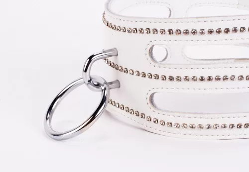 Designer Traingo Collar Made in Calf Softy Leather White