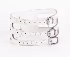 Designer Traingo Collar Made in Calf Softy Leather White