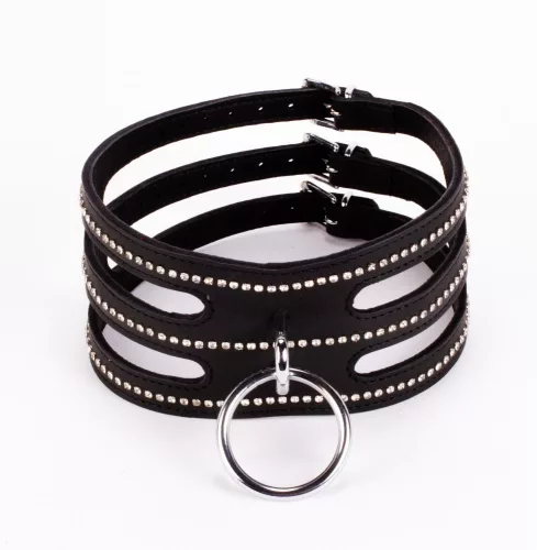 Designer Traingo Collar Made in Calf Softy Leather Black