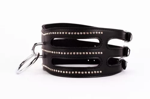 Designer Traingo Collar Made in Calf Softy Leather Black