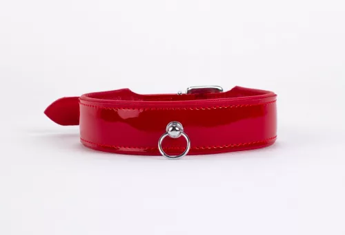 Patent Leather with Lamb Leather Backing Red