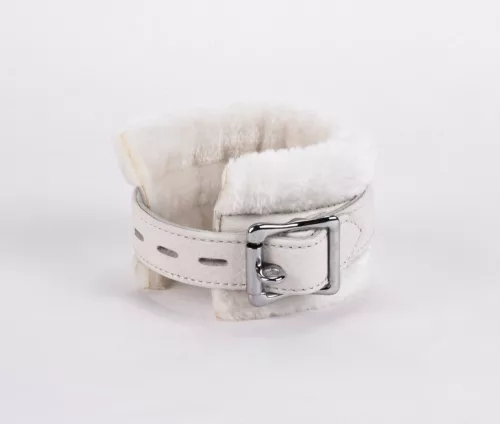 Handcuff Design Made in Calf Softy Leather White
