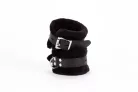 Handcuff Design Made in Calf Softy Leather and Puffed Fur Black