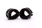 Handcuff Design Made in Calf Softy Leather and Puffed Fur Black
