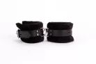 Handcuff Design Made in Calf Softy Leather and Puffed Fur Black