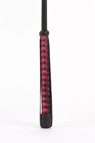 Nylon Stick with Neon Strip and Goat Kid Leather Handle Nubuck Leather Black