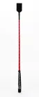 Nylon Stick with Neon Strip and Goat Kid Leather Handle Nubuck Leather Top Red