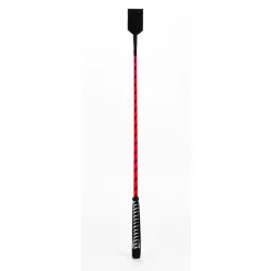   Nylon Stick with Neon Strip and Goat Kid Leather Handle Nubuck Leather Top Red