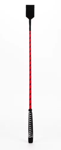 Nylon Stick with Neon Strip and Goat Kid Leather Handle Nubuck Leather Top Red