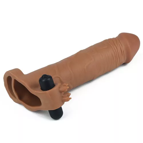 Pleasure X-Tender Vibrating Penis Sleeve #5 Brown_B0O50_3