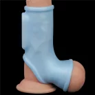 Vibrating Silk Knights Ring with Scrotum Sleeve Blue_B15O50_1
