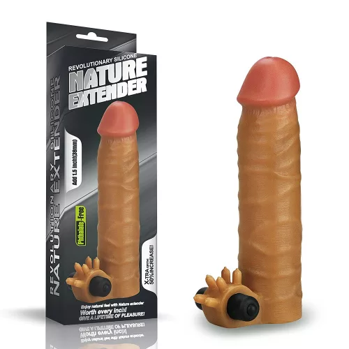 Add 1.5" Vibrating Silicone Extender Brown_B15O50_1