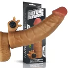 Add 1.5" Vibrating Silicone Extender Brown_B15O50_1