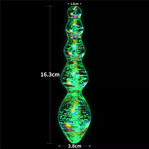 Glow-in-the-dark Twilight Gleam Glass Dildo-Tantalizing Orbs