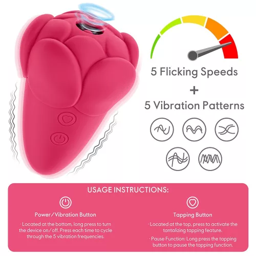Flicker Rechargeable Vibrator Rose Red
