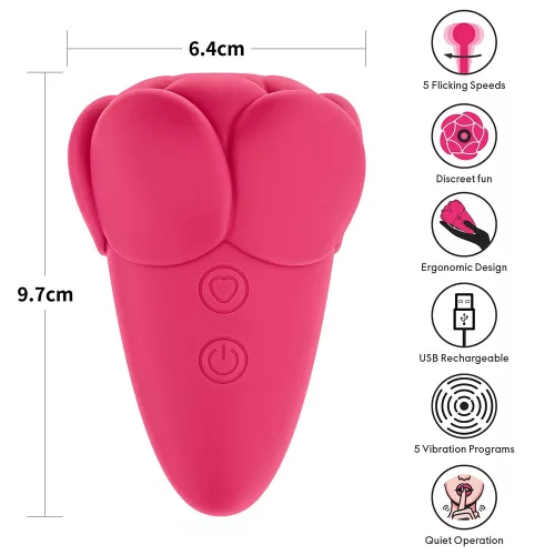Flicker Rechargeable Vibrator Rose Red