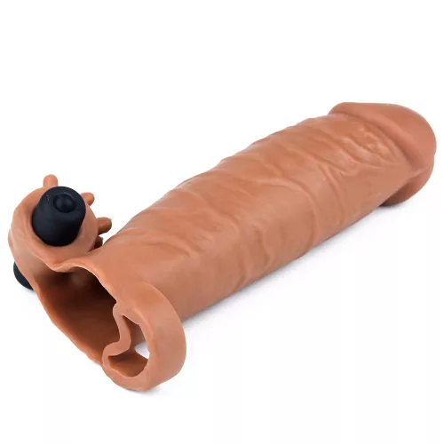 Pleasure X-Tender Vibrating Penis Sleeve #1 - Brown