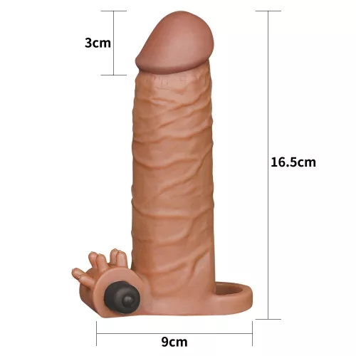 Pleasure X-Tender Vibrating Penis Sleeve #1 - Brown