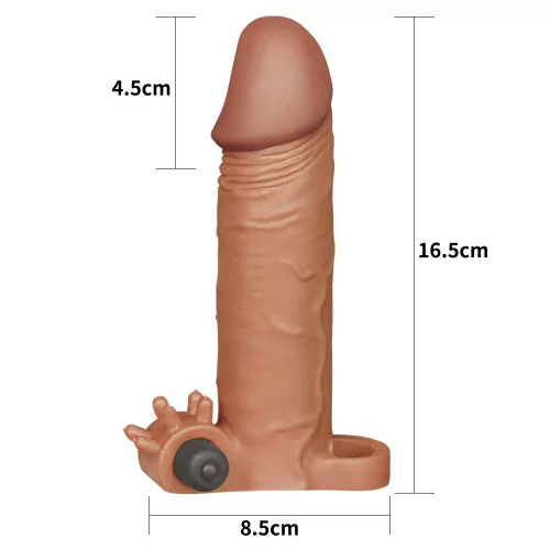 Pleasure X-Tender Vibrating Penis Sleeve #2 - Brown