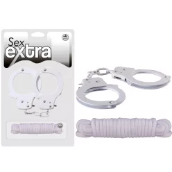 SEX EXTRA - METAL CUFFS & LOVE ROPE WHITE_B15O25_4