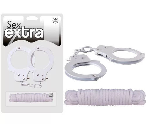 SEX EXTRA - METAL CUFFS & LOVE ROPE WHITE_B15O25_4