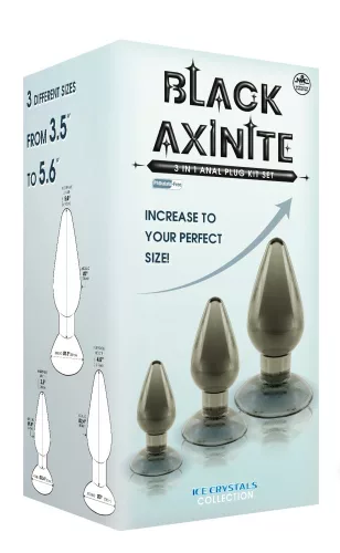 Black Axinite 3 IN 1 Anal Plug Kit Set III