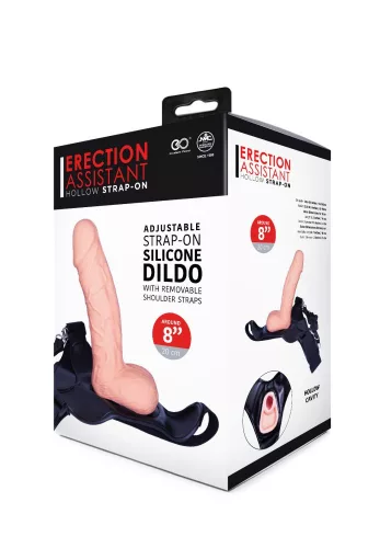 AROUND 8" SILICONE HOLLOW STRAP ON WITH PU HARNESS