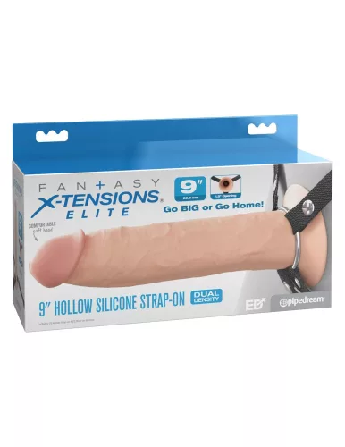 9" Silicone Hollow Strap-On Dual Density