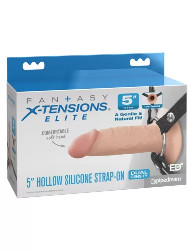 5" Silicone Hollow Strap-On Dual Density