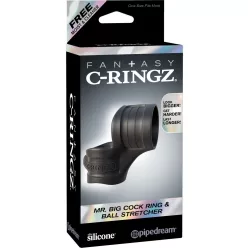 Mr. Big Cock Ring And Ball Stretcher  Black