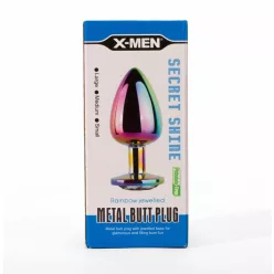 X-MEN Secret Shine Metal Butt Plug Rainbow M