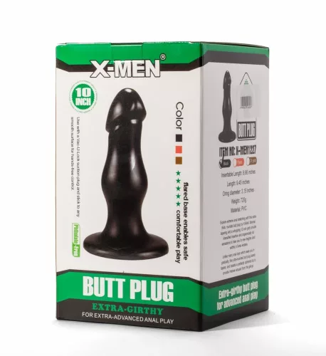 X-Men 8.66" Extra Girthy Butt Plug Black II